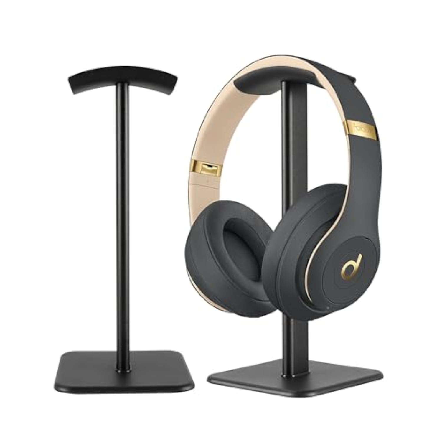 Headset Stand - Headphone Holder For Desk With Aluminum Hanger Compatible With All Over-Ear On-Ear Computer Xbox One Ps5 Ps4 Pc Game Telephone Headsets (Black)