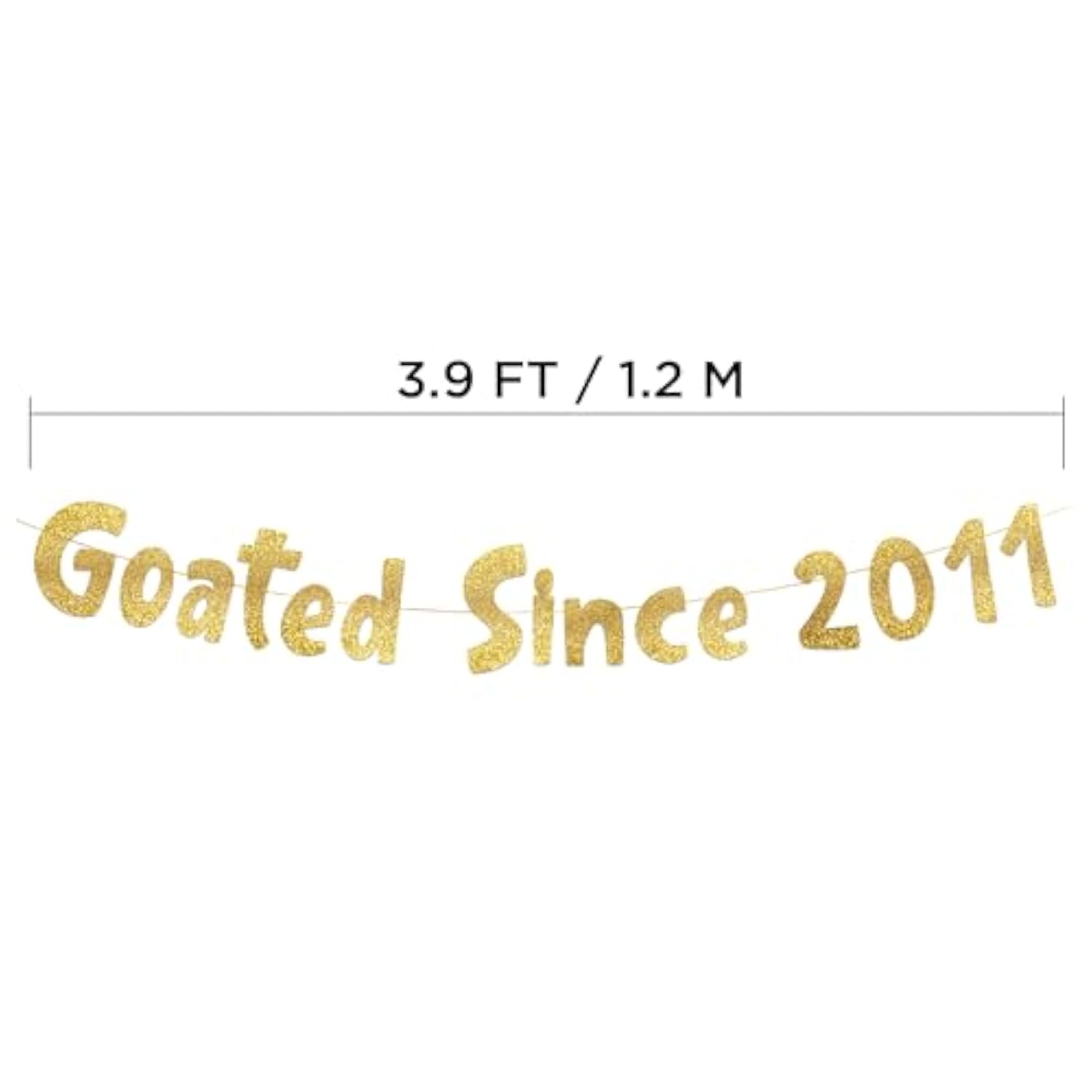 Goated Since 2011 Gold Glitter Banner - 14Th Birthday And Anniversary Party Decorations