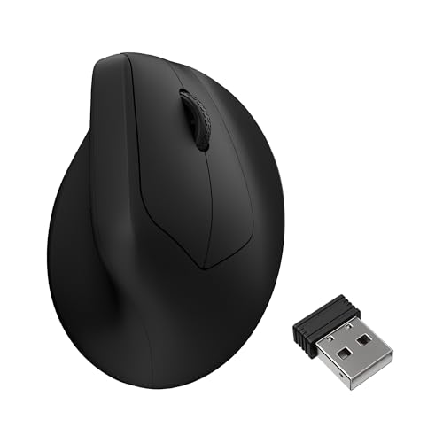 M5 Wireless Ergonomic Mouse, 8000Hz Tri-Mode 2.4 Ghz/Bluetooth 5.1/Wired, Pixart 3950 Sensor, 30000 Dpi, Ergonomic Lightweight Programmable Macro Button For Windows Pc/Mac - Black