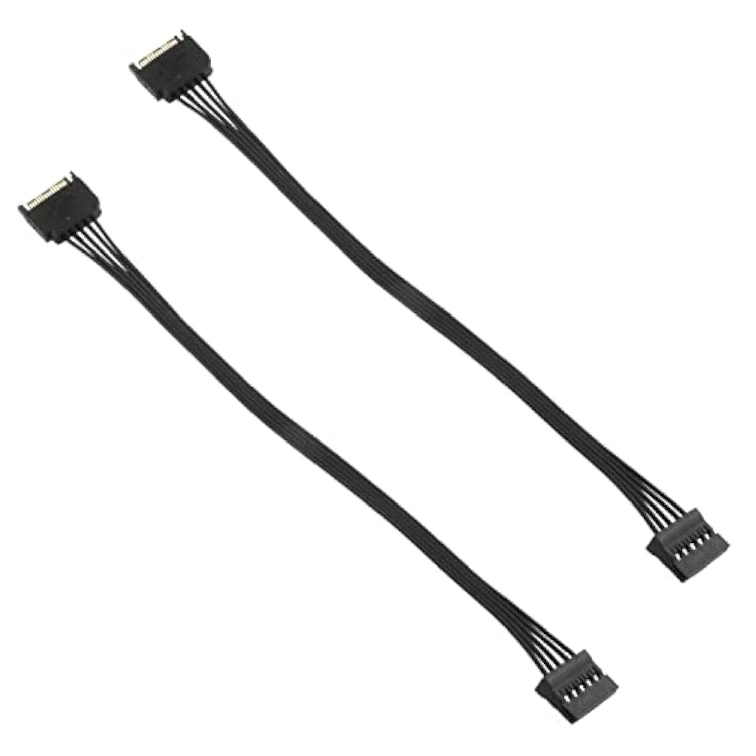 Sata Power Extension Cable 2Pcs 12.6" 15 Pin Sata Power Extension Male To Fema