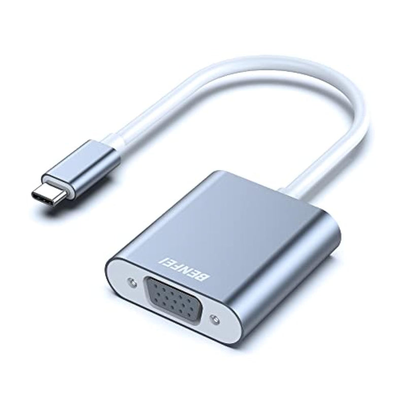 Benfei Usb C To Vga Adapter, Thunderbolt 3/4 To Vga Adapter Compatible With 15 Pro/Max, Macbook Pro/Air 2023, Ipad Pro, Imac, S23, Xps 17, Surface Book 3 And More [Aluminium Shell,Grey]
