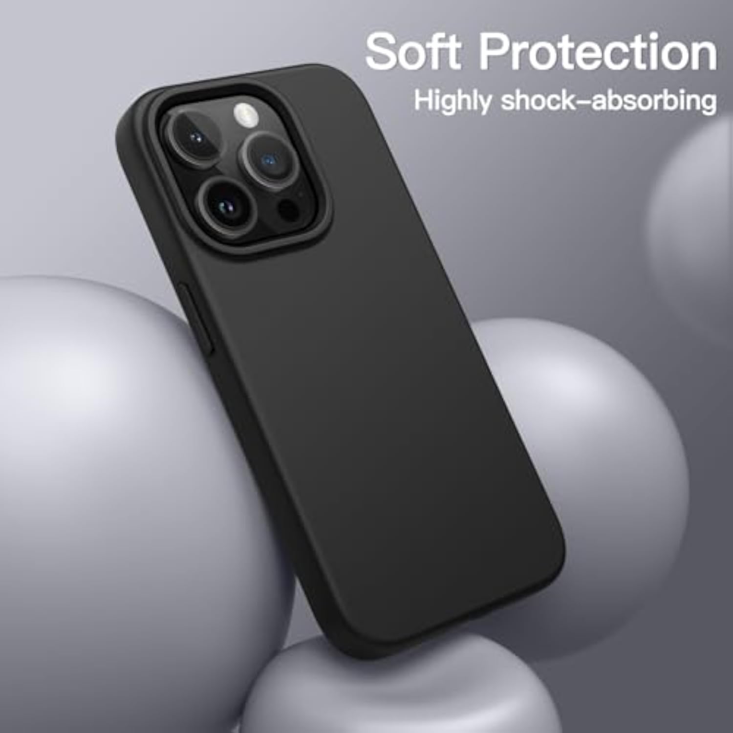 JETech Premium Silicone Case for iPhone 14 Pro Max, Black - Durable and Protective Phone Case