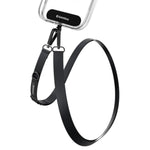 SWITCHEASY 20mm Adjustable Crossbody Phone Strap Compatible with Most Phones, Anti-Theft & Ant-Drop, Hands Free for Phone Lanyard Crossbody with Strap Card Phone Tether Tab - EasyStrap (Dark Black)