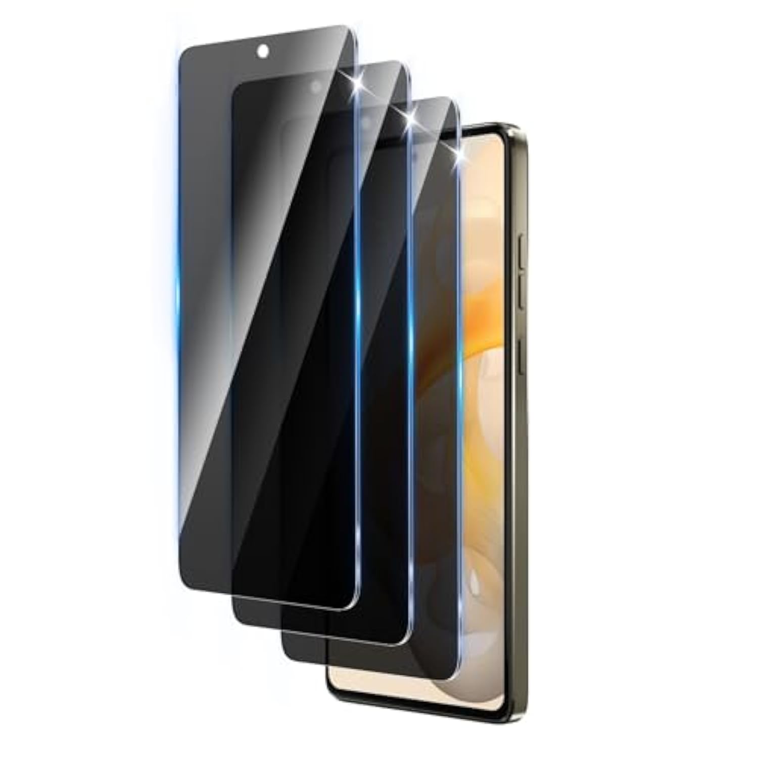 3 Pack Privacy Screen Protector Designed For Motorola Moto G Stylus 5G 2024,Full Coverage Anti-Spy Tempered Glass Film,9H Hardness,Anti-Fingerprint,Bubble Free,Easy To Install