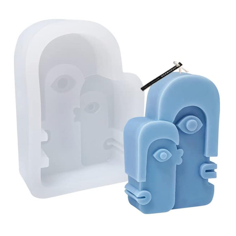 Abstract Face Design Candle Molds For Candle Making, Silicone Stereo Mold 3D R