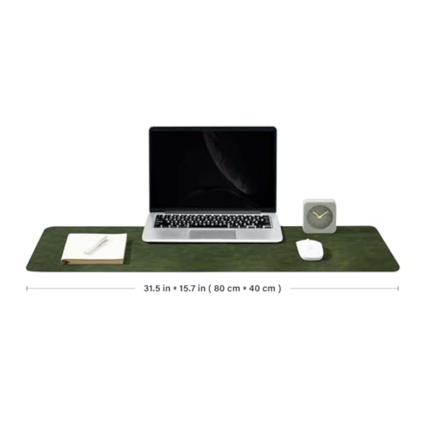 Distressed Leather Desk Mat - Non-Slip Pu Desk Pad For Office And Home - Desk Organization And Accessories - Ideal For Large Mouse Pad And Desk Mats On Top Of Desks(Forest Green,31.5"X 15.7")