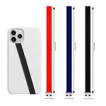 Reusable Silicone Phone Grip Strap (3 Pack) - Wireless Charging Compatible, Detachable Loop Holder For Iphone & Android Cases - Black+Blue+Red