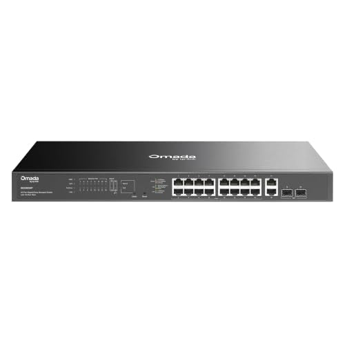 16 Port Poe Gigabit Switch (Es220Gmp) | 16 Poe+ Ports, 2 Uplink Ports, 2 Sfp Ports | 250W Budget | Omada Free Easy Remote Cloud Managed | Vlan, Ztp, Poe Auto Recovery | 5-Year