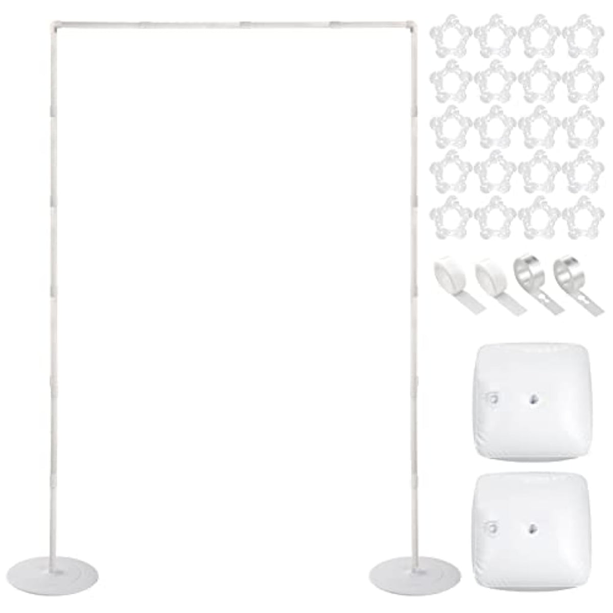 6.5 Feet Balloon Arch Stand With Base, 2 Set 78.7 Inch Balloon Column Stand Kit With Base, Water Bags And Glue Point, Balloon Tower For Wedding, Birthday And Party Decoration