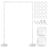 6.5 Feet Balloon Arch Stand With Base, 2 Set 78.7 Inch Balloon Column Stand Kit With Base, Water Bags And Glue Point, Balloon Tower For Wedding, Birthday And Party Decoration