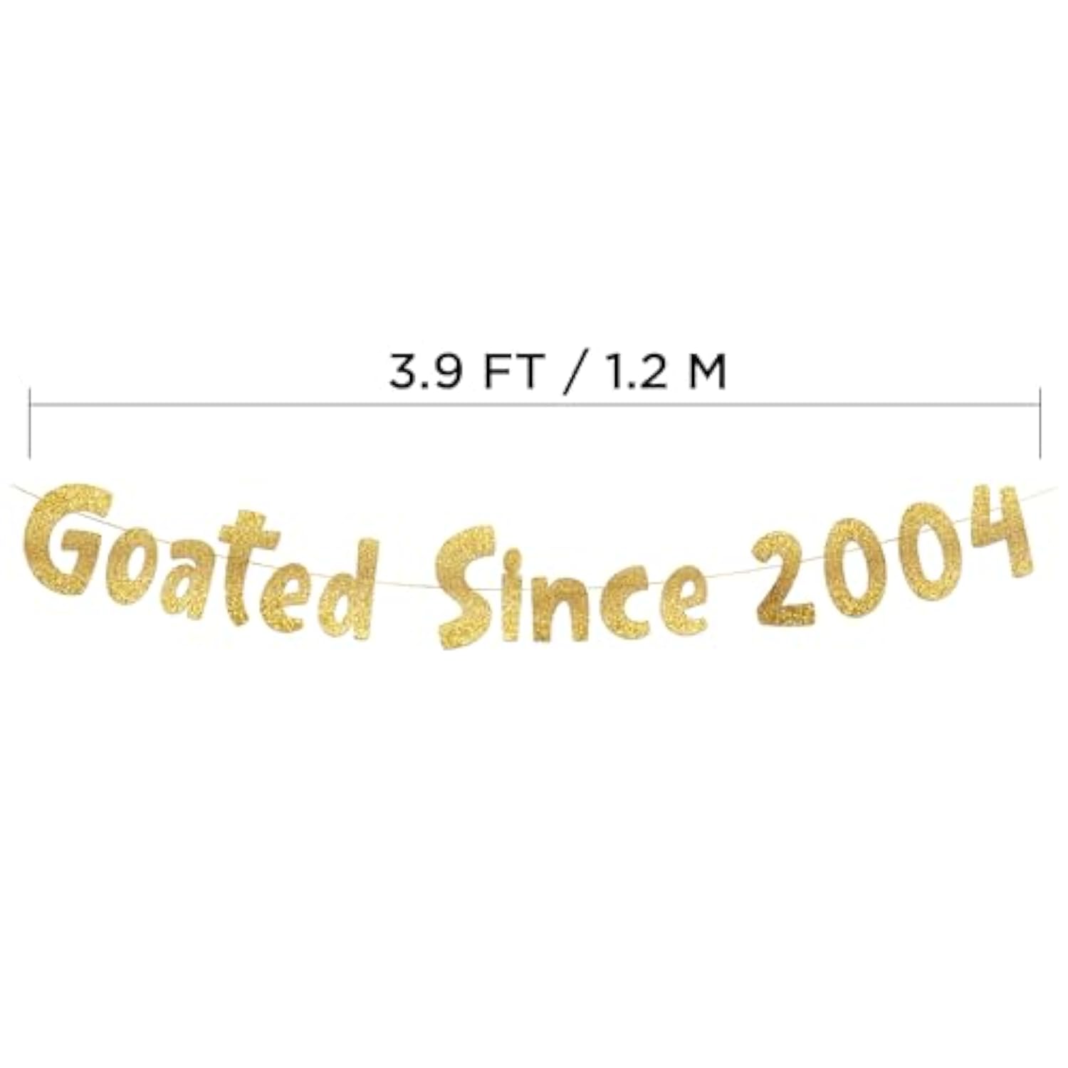 Goated Since 2004 Gold Glitter Banner - 21St Birthday And Anniversary Party Decorations