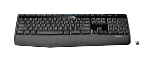 K345 Wireless Keyboard - Full-Sized Keyboard With Palm Rest, 2.4 Ghz Wireless Usb Receiver - For Pc, Laptop