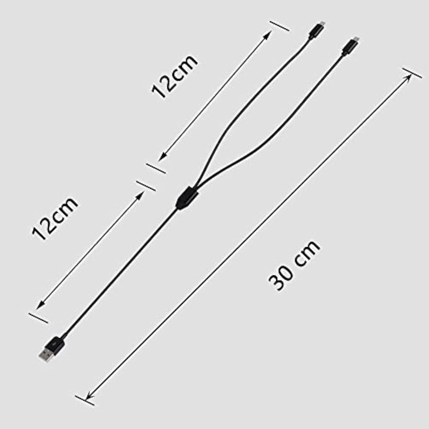 Usb Type C Splitter Charging Cable,1Ft 2 In 1 Multi Charging Cable, Usb A To 2