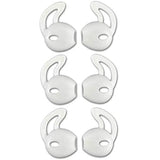 Ear Hook Covers For Earbud Headphones, Noise Isolation Anti-Slip Silicone Earbuds/Ear Plug Tips 3 Pair Cover Tips Accessories Compatible Headset Mnhf2Am/A (White 6Pcs)