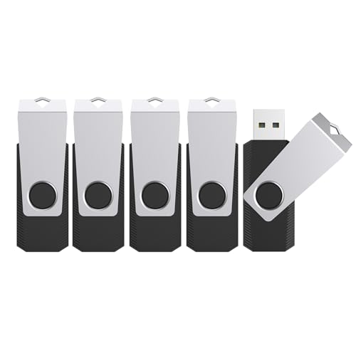 16Gb Usb3.0 Flash Drive 5 Pack Bulk, Thumb Drive Usb Stick For Data Storage Backup, Jump Drive Pen Drive Zip Drive Memory Stick With Indicator, Usb Storage Flash Drive Swivel Design