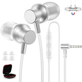 3.5mm Headphone Wired Earbuds for Chromebook Laptop,Noise Isolating Earphone with Microphone for iPhone 6 5S/iPad/ A25 A15,1.8M Long Cord Plug