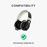 kwmobile Ear Pads Compatible with Sennheiser Urbanite XL Earpads - 2X Replacement for Headphones - Black