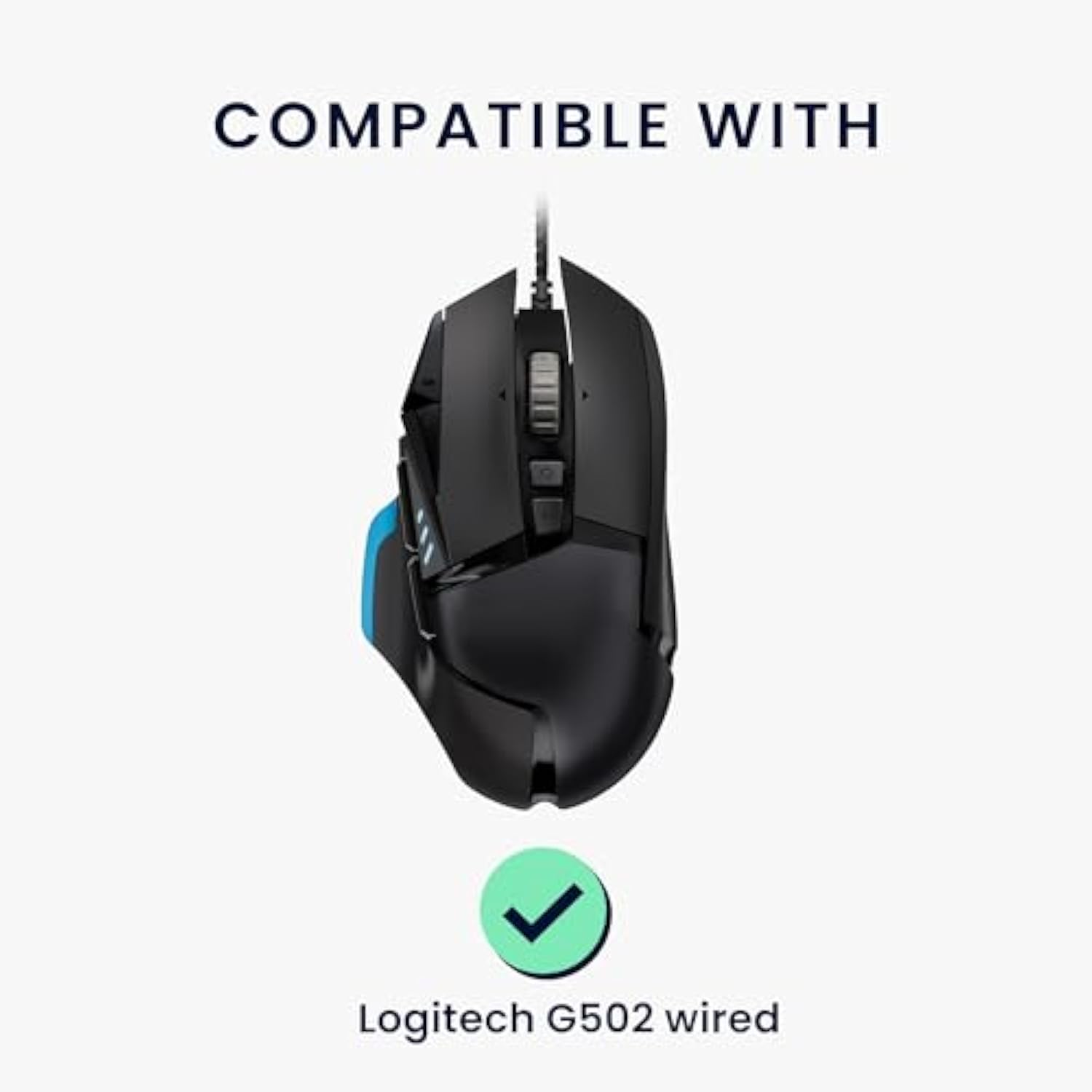 kwmobile Mouse Feet Replacement Compatible with Logitech G502 Wired (not for Wireless) Computer Mouse Skates Sticker - Black