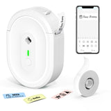 Label Maker Machine With Tape, Small Portable Bluetooth Label Printer, Handheld Mini Labeler For Home, Kitchen, Office, Waterproof Label Makers For Labeling, Gift, Kids School Items, White