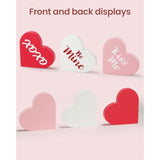 Valentines Day Decorations - 3 Pcs Large Wood Heart Shape Signs, Conversation Heart Decoration, Valentines Day Decor For Home, Office, Tiered Tray, Shelf, Mantel, Table