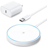 Magnetic Wireless Charger Fast Mag Safe Charger Compatible With Iphone 16/15 Pro Max/15 Pro/15/15 Plus/14/13/12 Series, 2024 Upgraded Mag-Safe Led Charging Pad With 20W Type-C Adapter (White)