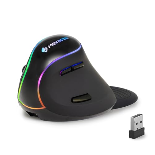 Ergonomic Mouse With Wireless Connection, Removable Palm Rest, Thumb Buttons, Rechargeable Battery, 800 Dpi, Compatible With Windows And Mac Os