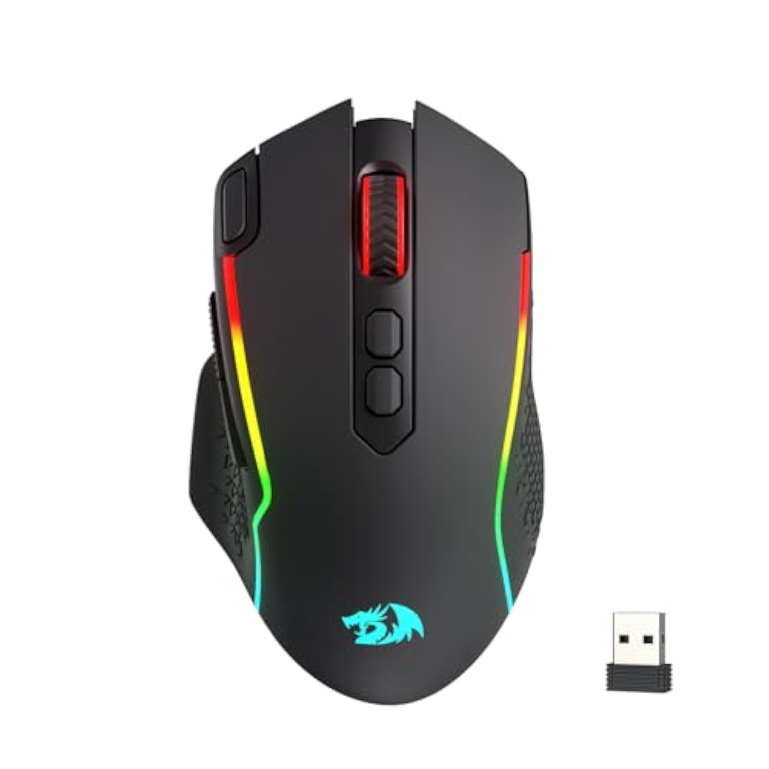 Redragon M810 MAX 3-Mode Wireless Gaming Mouse, 12000 DPI Wired/Wireless RGB Mouse w/Rapid Fire Key, 8 Macro Buttons, 188-Hour Reliable Power Capacity for PC/Mac/Laptop
