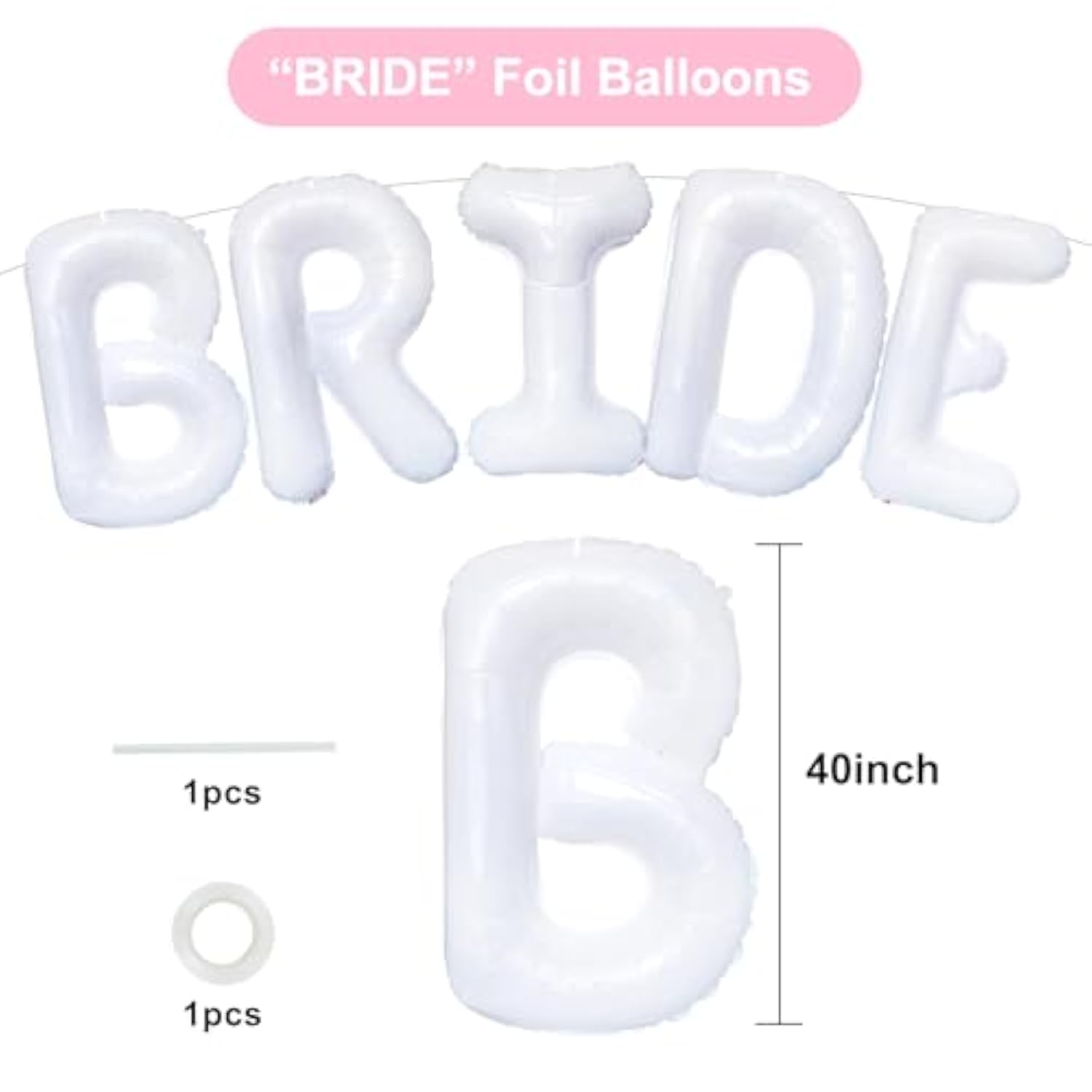 40 Inch Large White Bride Balloons Giant Jumbo Helium Foil Mylar Bride Banner For Wedding Marriage Bridal Shower Engagement Party Decorations And Supplies