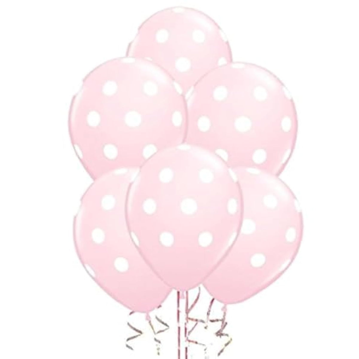 50 Pcs 12" Latex Balloons, Pink Polka Dot Balloons For Brithday Balloo