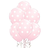 50 Pcs 12" Latex Balloons, Pink Polka Dot Balloons For Brithday Balloo
