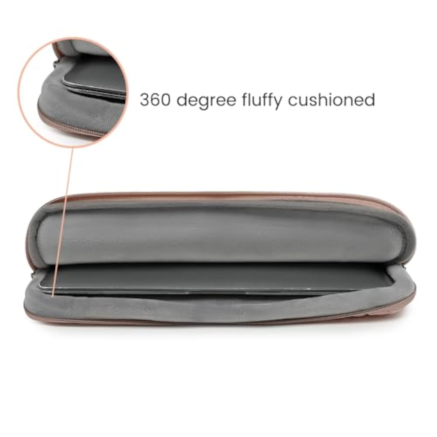 360 Protected Fluffy Notebook Sleeve Bag, 13.3 Inch Protective Case Quilted Puffy Laptop Sleeve For 13 Inch Dell,Hp,Asus,Microsoft (Pink, 13 Inch/13.3 Inch)