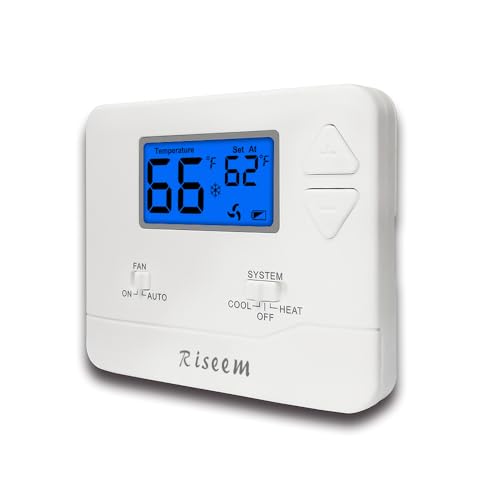 Non-Programmable Thermostat For Home Single-Stage Systems, 1 Heat/1 Cool, Easy Diy Install, Blue Backlight