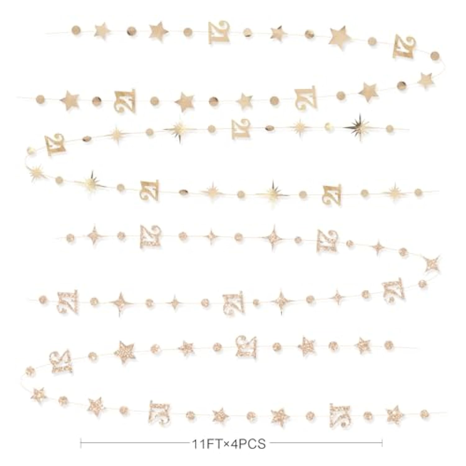 Champagne Gold 21St Birthday Decorations Number 21 Circle Dot Star Garland Metallic Streamer Banner Backdrop For Girls Boys Cheers To 21 Years Finally Legal Bday Happy 21St Anniversary Party Supplies