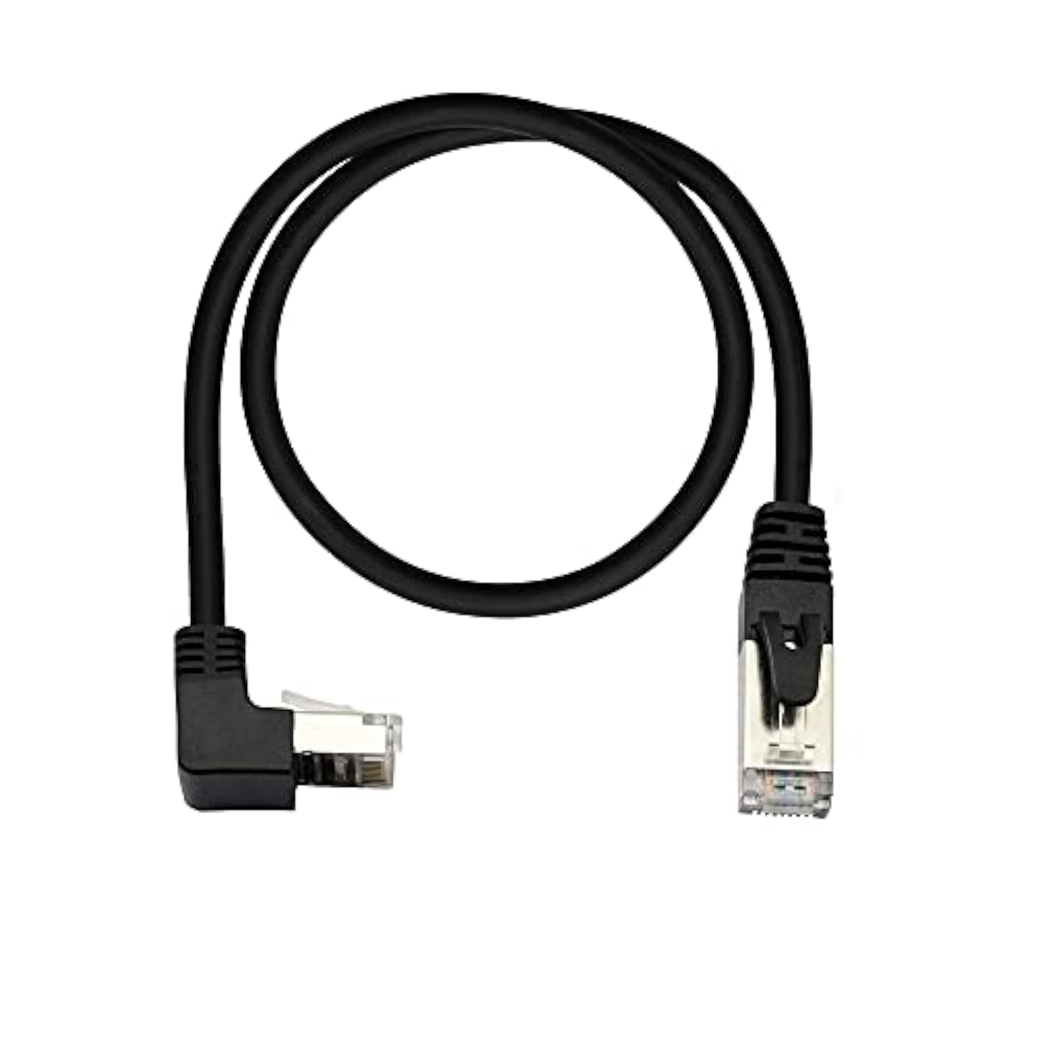 Cat6 Ethernet Cable 1.5 Ft,90 Degree Rj45 Male To Rj45 Male Internet Extension