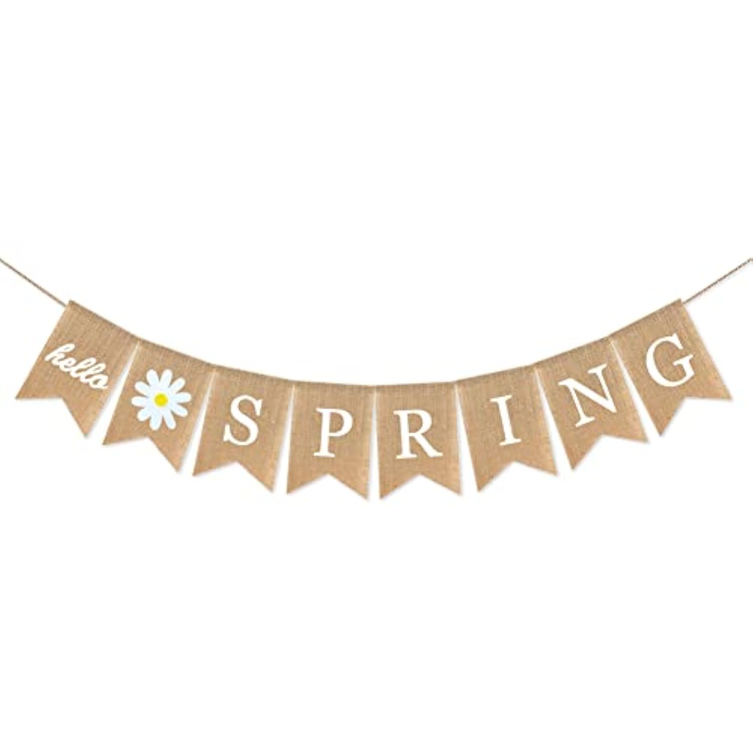 Hello Spring Banner Burlap Decorations, Daisy Themed Spring Decorations Garland With Flower For Mantle Fireplace Supplies Spring Bunting Garland Banner Decoration For Home Spring Themed Party Decor