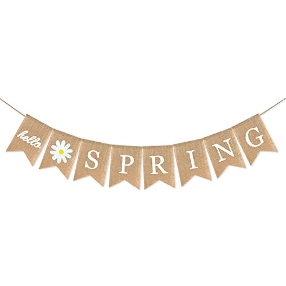 Hello Spring Banner Burlap Decorations, Daisy Themed Spring Decorations Garland With Flower For Mantle Fireplace Supplies Spring Bunting Garland Banner Decoration For Home Spring Themed Party Decor
