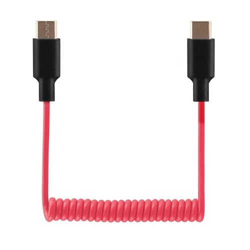 Audio Adapter Cable SC16 SC22 USB C to USB C for Rode Wireless GO II, ME, Pro Coiled Aux Cord Compatible with iPhone 16 15, McBook, PC, Laptop,