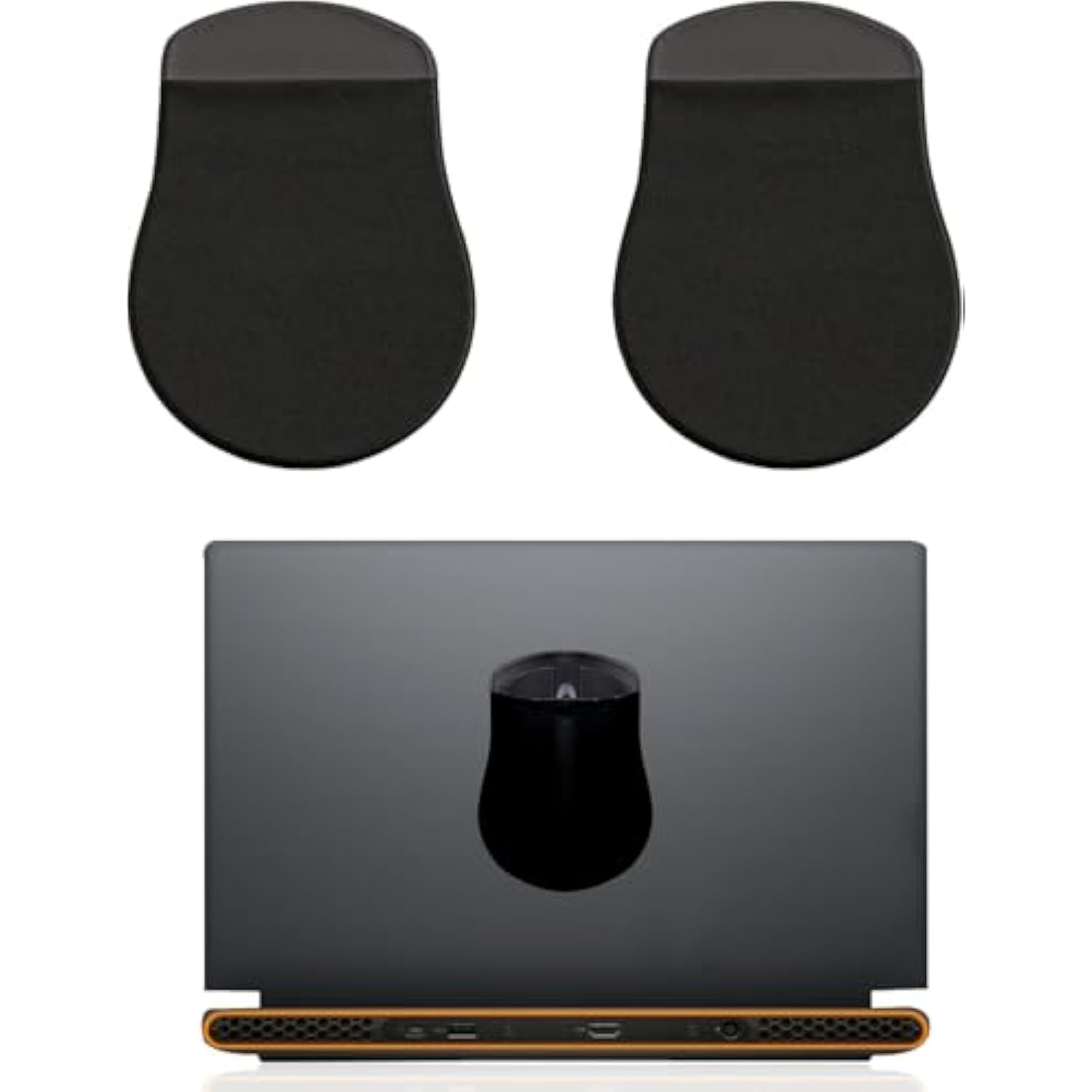 Slim Mouse Holder, Case For Magic Mouse, With Reusable Adhesive, No Glue Residue, Compact Elastic Pouch/Carrying Sleeve, Can Be Attached To Ipad Or Macbook (Black, 2 Pcs)