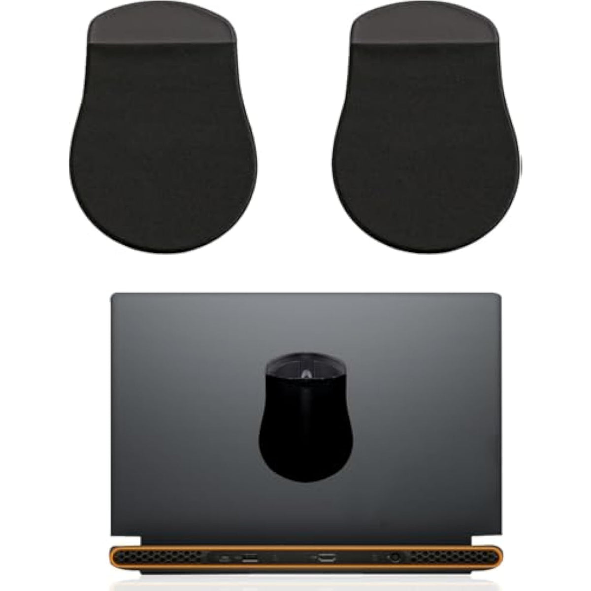 Slim Mouse Holder, Case For Magic Mouse, With Reusable Adhesive, No Glue Residue, Compact Elastic Pouch/Carrying Sleeve, Can Be Attached To Ipad Or Macbook (Black, 2 Pcs)