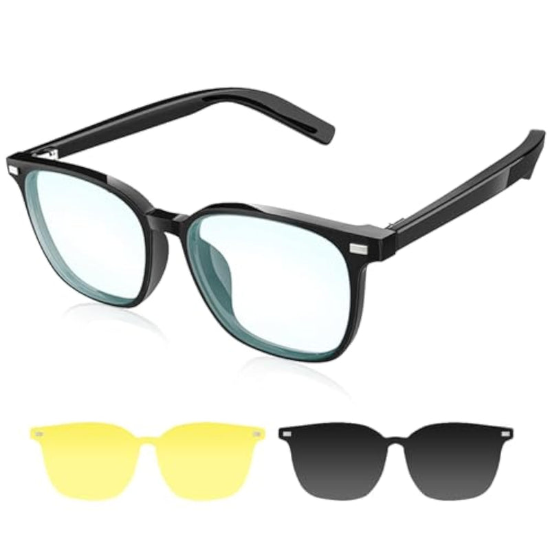 Smart Glasses, Bluetoothaudio Glasses For Men Women With Night Vision And Polarized Magnetic Lenses, Remote Shooting,Voice Assistant, Wireless Headphone Sunglasses For Cycling Driving (G05)