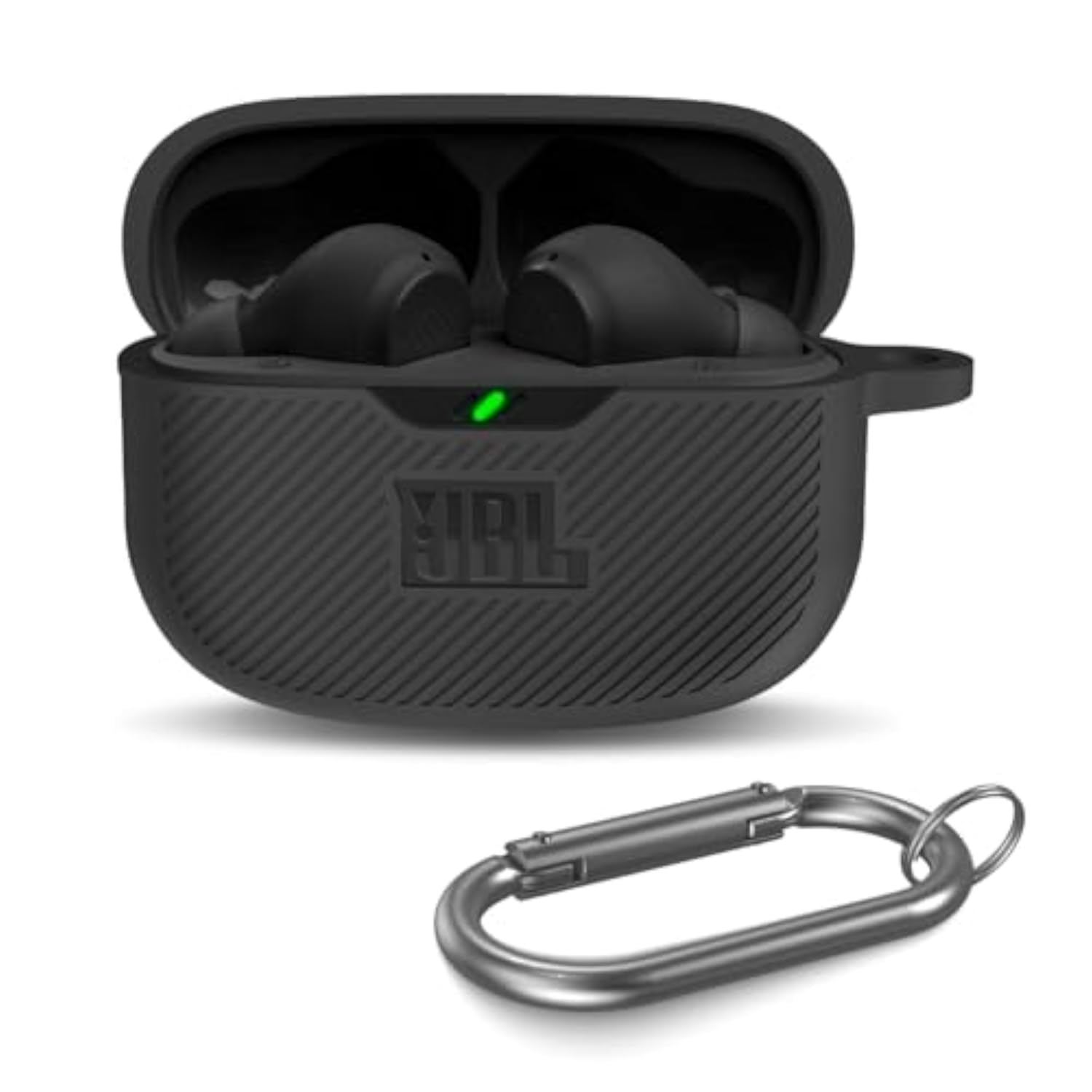 Silicone Protective Case Cover for JBL Vibe 200TWS and JBL Beam, Shock Resistant and Anti-Scratch, Compatible Devices, Includes Carabiner