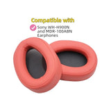 Ear Pads Replacement,Compatible With Sony Wh-H900N And Mdr-100Abn Headphones,Ear Pads Cushions With Upgrade Memory Foam & High Protein Leather(Twilight Red)