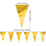 32.8Ft Gold Glitter Triangle Pennant Banner Flag Metallic Bunting Outdoor Garland For Christmas Graduation Wedding Engagement Anniversary Bachelorette Birthday Bridal Shower Valentine'S Party Decor