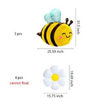 9Pc Bee & Daisy Flower Foil Balloons: Bumble Bee Theme Party Decorations