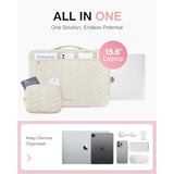 BAGSMART 15-16 inch Laptop Case with Handle, Puffy Padded Laptop Bag Sleeve for Women, Portable MacBook Air/Pro Case Compatible with Dell, HP, Lenovo, ASUS, Acer, Huawei Computer, Beige