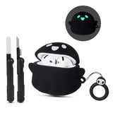 For Airpods 4 Case Cover 2024 With Cleaner Kit, [Eye Can Glow In The Dark], Anime Ghost Cute Cases For Airpods 4Th Generation Series, Soft Silicone Protective Air Pods4 Case For Women Men - Black