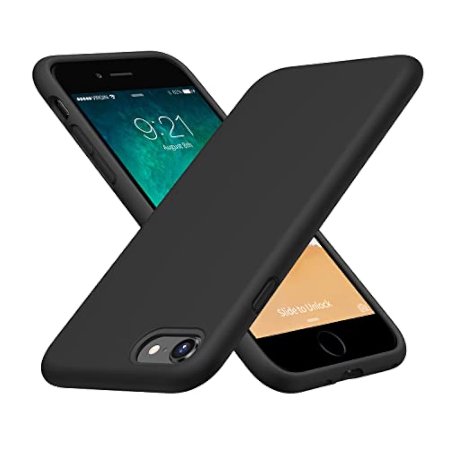 CellEver Heavy-Duty Silicone Case for iPhone SE 2022 (3rd Gen)/iPhone SE 2020 (2nd Gen)/iPhone 8/7 - Military Drop Protection, Elevated Screen & Camera Protection, Scratch-Free Interior, Black