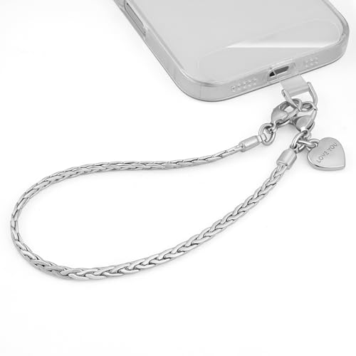 Premium Phone Charm Detachable Phone Chain Wristlet Metal Cute Phone Wrist Strap Lightweight Cellphone Lanyard Anti-Theft Strap for Women