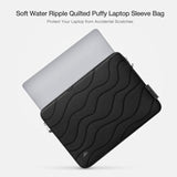 MOSISO 360 Protective Laptop Sleeve 13-14 inch, 13.3 inch Carrying Case Compatible with MacBook Air/Pro 13 inch, Compatible with MacBook Pro 14, Water Ripple Quilted Computer Bag with Small Case,Black