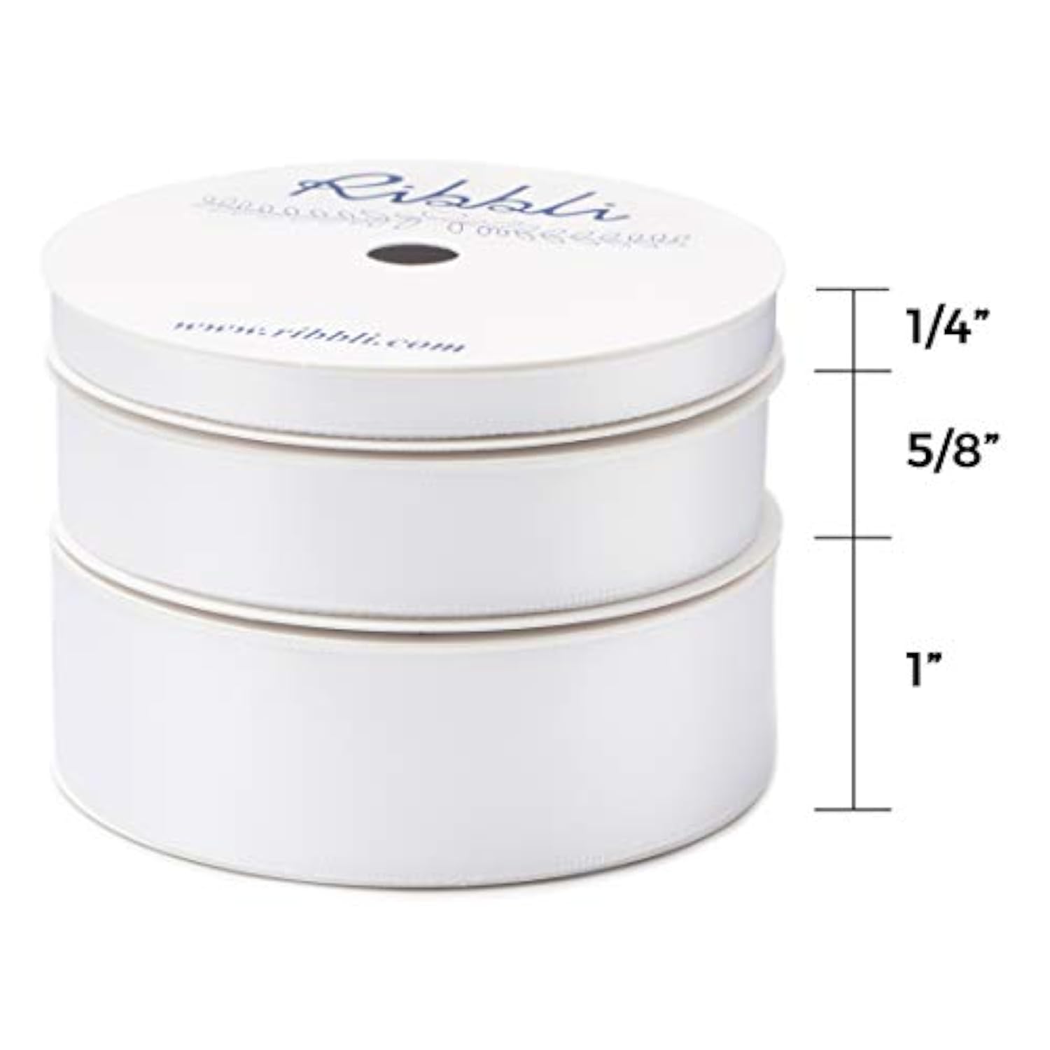 3 Rolls Double Faced Solid Satin White Craft Ribbon,Total 30 Yards,(1/